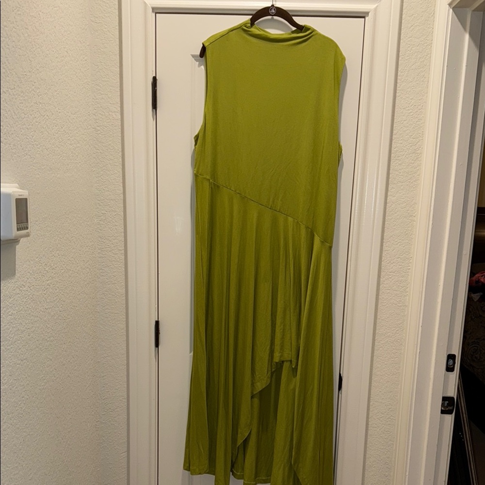 Green Sleeveless Mock Neck Sundress for Cocktail
